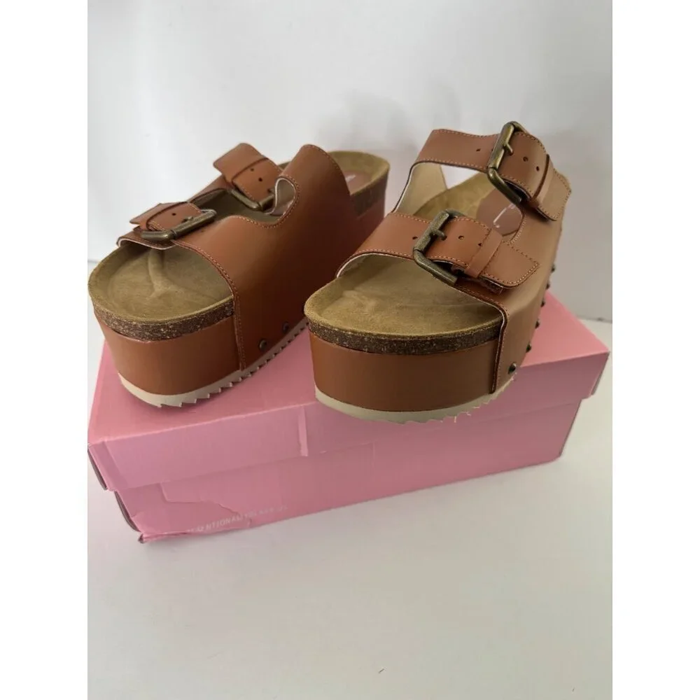 NEW Intentionally Blank Cooper 2 Platform Leather Sandals Rule Breaker 40 US 9.5